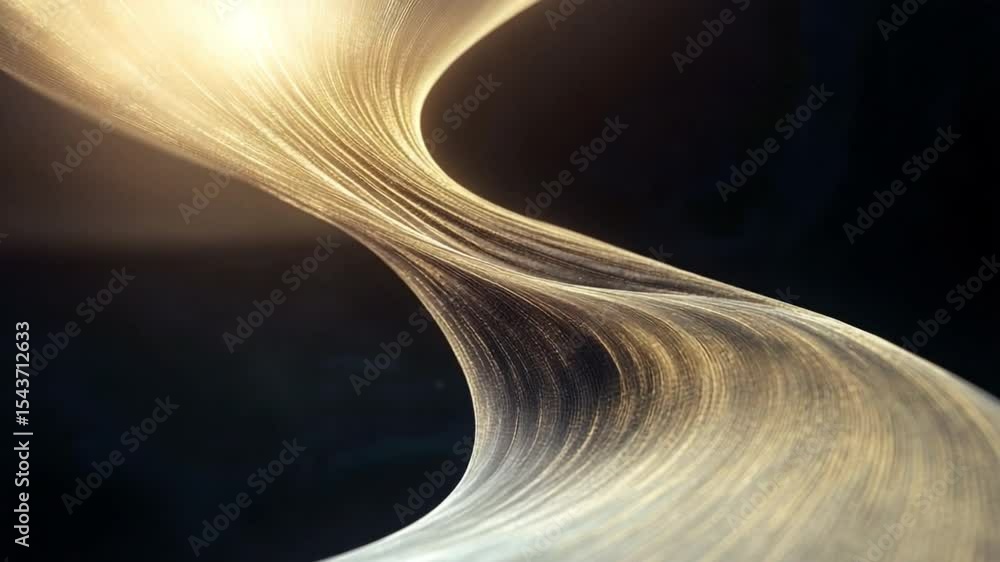 Poster golden stream abstract: an abstract image featuring a swirling, flowing stream of golden light again