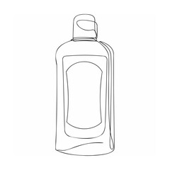 Single Line Art Drawing Black Bottle Container single line drawing