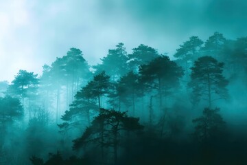 Naklejka premium fog in the forest