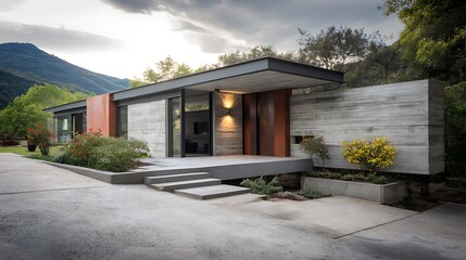 Modern Architectural Residence with Minimalist Design and Natural Integration