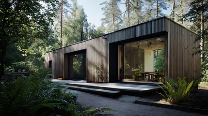 Modern woodland retreat: Stylish home blending architecture with nature's serenity