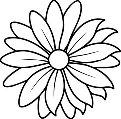 Black eyed susan flower black outline vector and illustration, coloring book page
