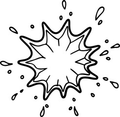 Obraz premium Bright splashes black outline vector and illustration, coloring book page 