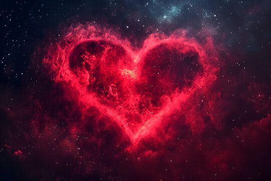 heart in the night sky