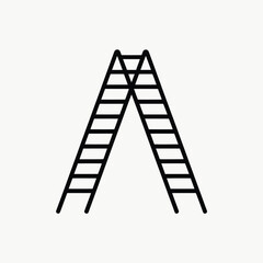 Two a frame ladders icon line art graphic