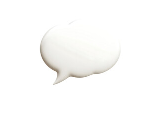Empty smooth white speech bubble icon for communication and dialogue design, messaging element, isolated on transparent background
