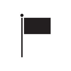 Obraz premium Simple black flag icon centered on a white background, perfect for graphic design projects or user interfaces.
