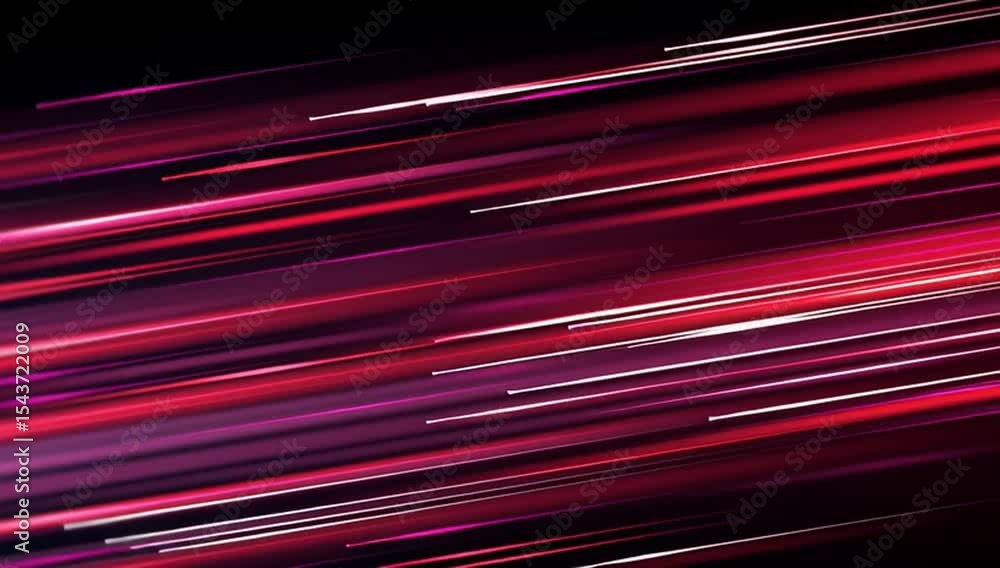 Poster red and pink horizontal lines in motion on a dark background generative ai