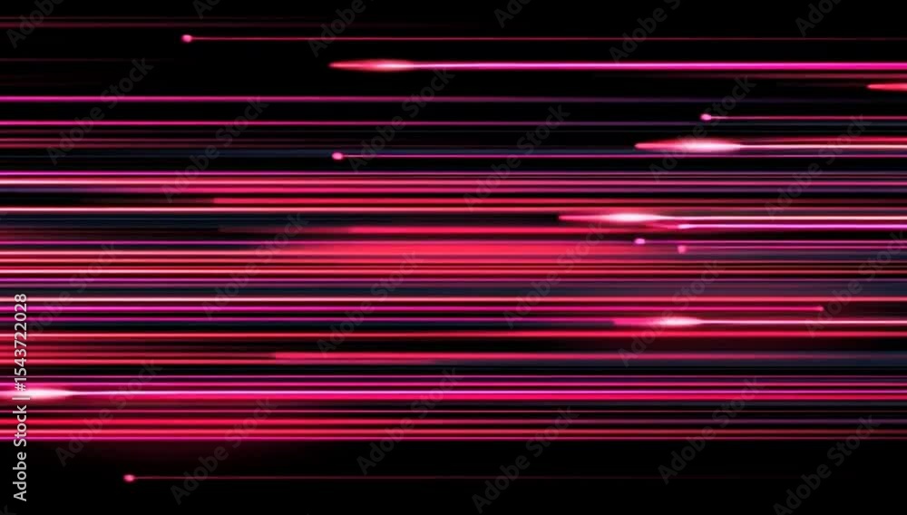 Poster a vector graphic design of neon pink and red speed lines on a dark background, perfect for motion gr