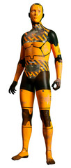 3D Rendering Male Robot on White