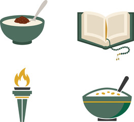 set of icons islamic 1 muharram 