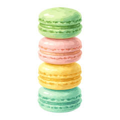 Stack of Pastel Colorful French Macarons