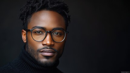 Fototapeta premium African American man posing for portrait in glasses