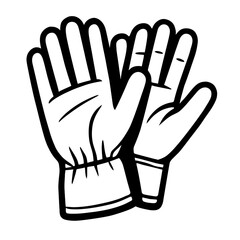 Obraz premium Durable Work Safety Gloves Vector Icon - Protection for Manual Labor and DIY Projects