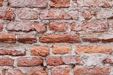 Old brown texture of brickwork building wall
