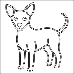 Cute black and white dog illustration for design projects