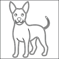 Cute black and white dog illustration