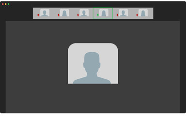 vector template for video call meeting with 6 participants editable