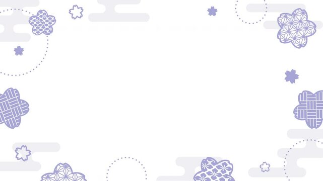 Blue Sakura Rotating Frame on White Background &ndash; Japanese 4K Animation (Loop, 10s, MOV)