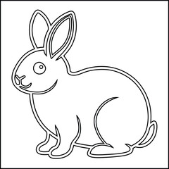 Cute fluffy white bunny rabbit animal illustration