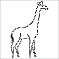 Minimalist abstract one line drawing of a giraffe illustration