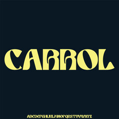 Unique decorative alphabet display font vector illustration