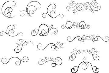 Elegant Flourishes and Swirls Decorative Elements for Design Projects