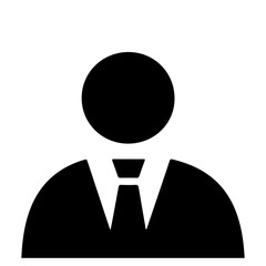 Simple Black and White Businessman Icon, Vector Illustration