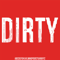 Strong condensed display font vector with rough effect