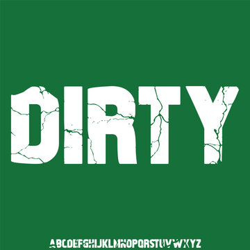 Strong condensed display font vector with rough effect