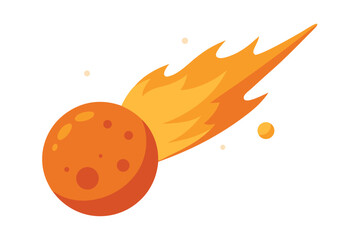 Fiery Comet Illustration Celestial Vector Art of a Colorful Space Object with a Glowing Tail
