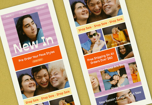 Aesthetic Email Newsletter Layout with Bright Colours