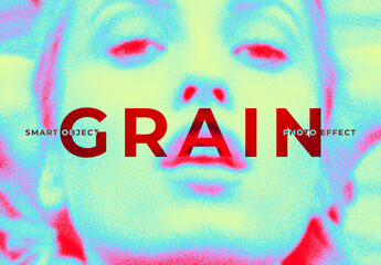 Colourful Grain Image Effect Mockup