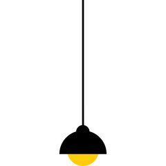 Minimal Hanging Ceiling Lamp with Yellow Light. Minimal lamp