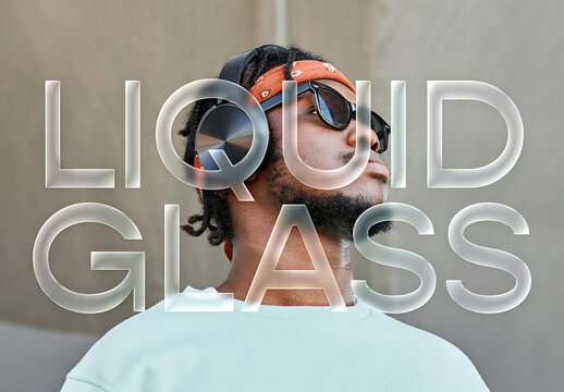 Liquid Glass Text Effect Mockup