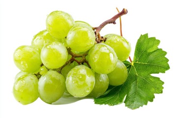 Green Grape with Leaf