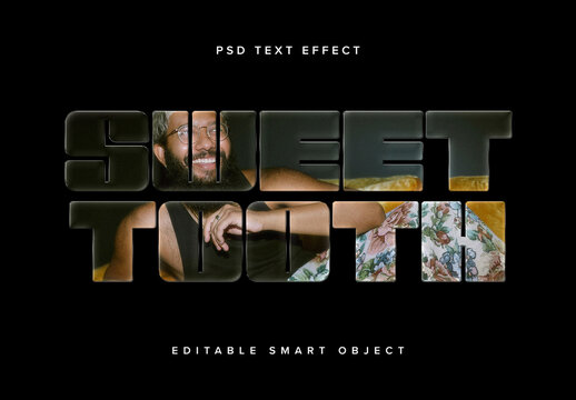 Image Cut Out Text Effect Mockup