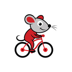  A mouse riding a cycle vector art illustration
