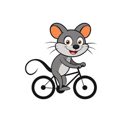  A mouse riding a cycle vector art illustration