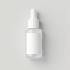 Dropper Bottle 3D Rendering White Blank Mockup,3d illustration of glass bottles unlabeled with dropper cap on rock with light background. Scene for advertising cosmetic,mockup for serum product,rock,