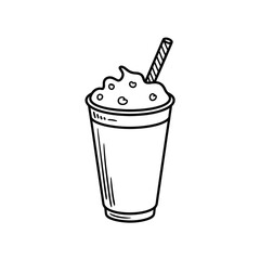 Refreshing Iced Beverage with Whipped Cream Illustration