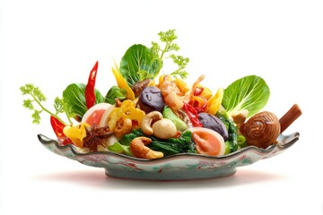 Asian Salad with Shrimp and Vegetables