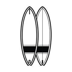 Surfboard Pair Classic Summer Icon Illustration