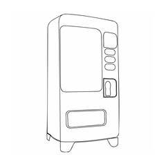 Line Art Vending Machine Black and White Single Line Drawing