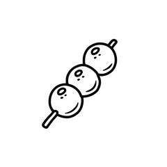Delicious Meatballs on a Stick Simple Line Art Illustration