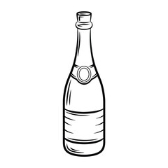 Elegant Champagne Bottle Illustration