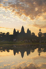 Sunrise view of ancient temple complex Angkor Wat Siem Reap, Cambodia