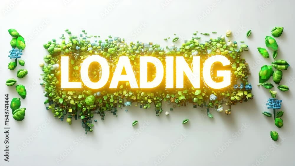 Fototapete animation with flickering text 