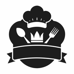 Chef head logo silhouette vector