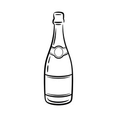 Elegant Champagne Bottle Illustration
